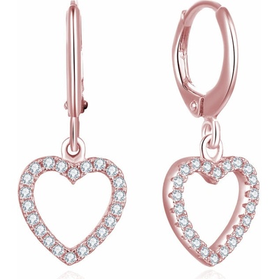 Olivie strieborné krúžky SRDCE ROSE 7436