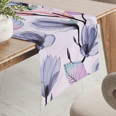Biante bavlna běhoun Sandra SA-333 Velké květy magnolie a kaly 35x180cm