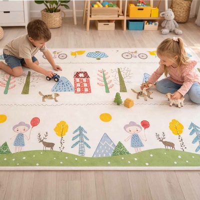 KIK Образователна двустранна сгъваема пяна килим 150x200cm мечета (KX2817)