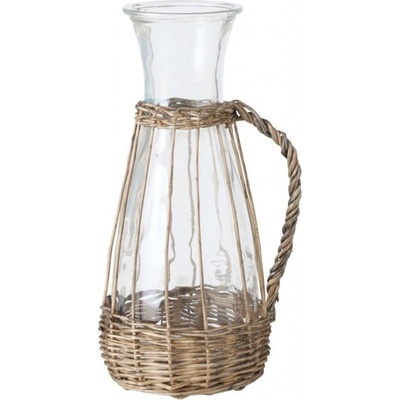 Boltze Home Skleněná karafa Venuto, s proutěným uchem, 1100 ml transparentní