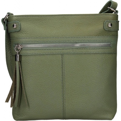 Dámská kožená crossbody kabelka Italia Laura zelená