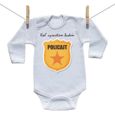 Boodyy Body s dlhým rukávom Keď vyrastiem budem policajt