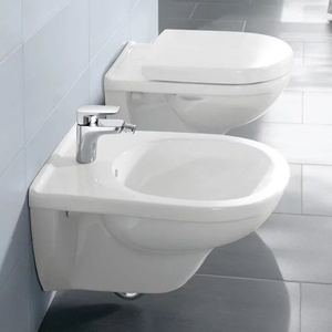 Villeroy & Boch Комплект за окачена тоалетна чиния Villeroy&Boch O. Novo Direct Flush с биде и капак с плавно затваряне (5660R001+54600001+9M38S101)