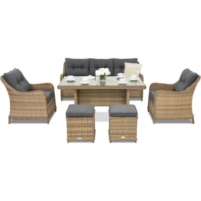 Garden Point Градински мебели от техноратан Toledo Apetito 5 с 2 пуфа а капучино Garden Point (GAP323-5PU)