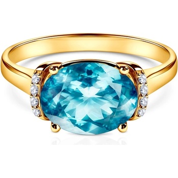 SAVICKI Годежен пръстен Savicki: злато, топаз, диаманти