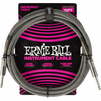 Ernie Ball Braided Instrument Cable Straight/Straight 3 m Директен - Директен Инструментален кабел (P06429)