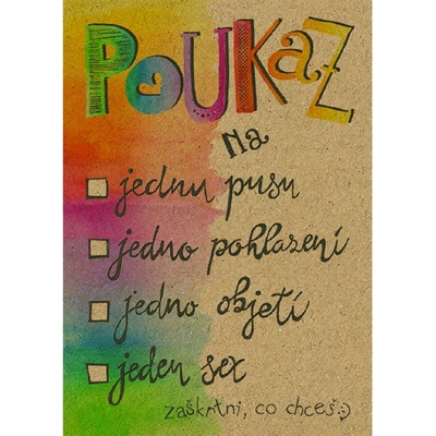 Baloušek BeBechy - přání Poukaz, A6, kraftový papír