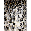 Dywany Łuszczów Gloss 409A 82 3D cubes black/gold/grey Černobílá