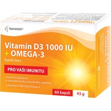 Noventis Vitamín D3 1000 IU + Omega-3 60 kapslí