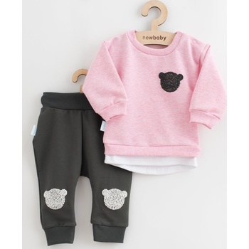 New Baby Dojčenská súprava tričko a tepláčiky Brave Bear ABS ružová