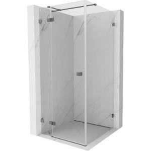 Mexen Lunar T лява врата за душ кабина 100 x 100 см, прозрачна, стомана с оръжеен ефект - 834T-100-100-95-00-L (834T-100-100-95-00-L)