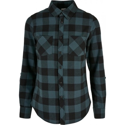 Ladies Turnup Checked Flanell Shirt jasper/black