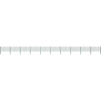 OMAXI Plotový panel se sloupky železný 1730 x 80 cm zelený 732725