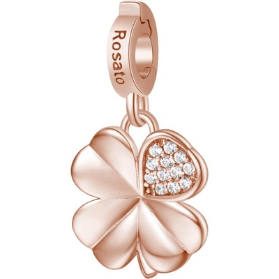 Rosato Bronzový přívěsek se zirkony Čtyřlístek Storie RZ182