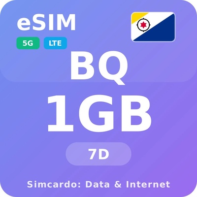 Saba Sim Bonaire, Svatý Eustach a Saba Mobilní Internet - eSIM 1GB 7 dní datová ...