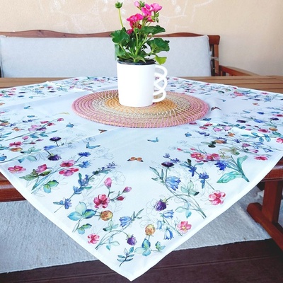 Raebel Jemný obrus s potlačou 1729 lúčne kvety Polyester 85x85 cm