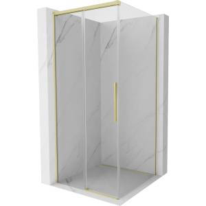 Mexen Rox плъзгаща се душ кабина 90 x 90 см, прозрачна, златно матирана - 8C2-090-090-55-00 (8C2-090-090-55-00)