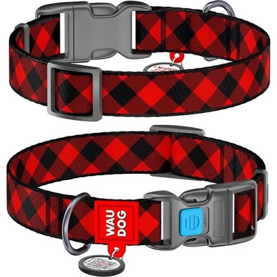 WAU DOG nylonový obojok pre psa QR TARTAN