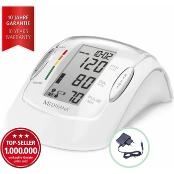 Medisana Пакет: Апарат за измерване на кръвно налягане Medisana MTP Pro, Германия + Захранващ адаптер (51090+51036)