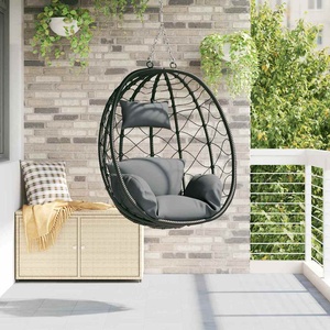 vidaXL Висящ стол яйце полиратан 91 x 54.5 x 107 cm Антрацит (42003844)