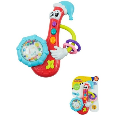 Baby Mix hrkálka s melódiou Saxofón červené