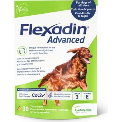 Pharmacopola Flexadin Advanced pre psy žuvacie tbl. 30 tbl.