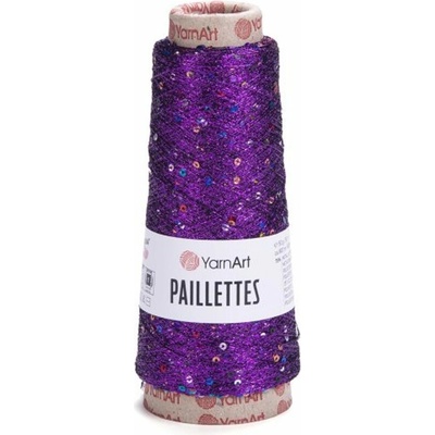 Paillettes příze s lurexem a flitry 1 x 50 g - 8009 fialová