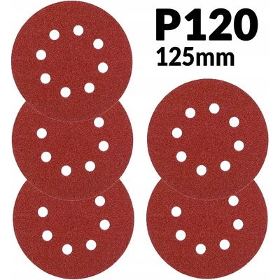 BRÚSNY PAPIER 125mm KOTÚČ P120 PRE BRÚSKY 5 ks