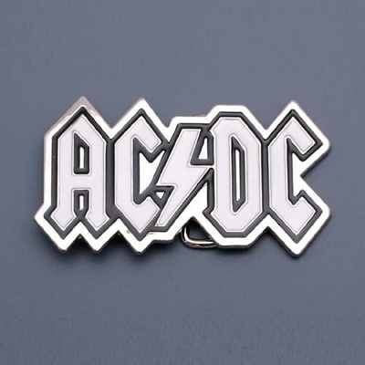 CC Fashion Přezka na opasek AC/DC bílá