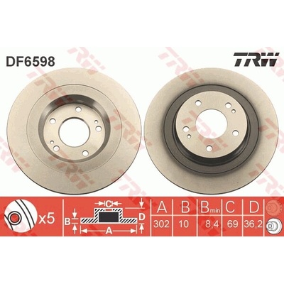 TRW Brzdový kotúč DF6598