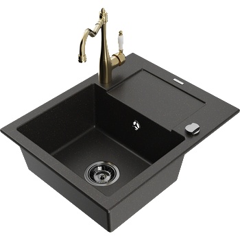 Mexen Enzo гранитна кухненска мивка с 1 отделение с отцедник и кухненски (6506-75-670700-50-B)
