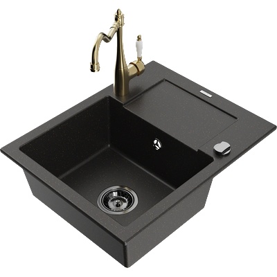 Mexen Enzo гранитна кухненска мивка с 1 отделение с отцедник и кухненски (6506-75-670700-50-B)