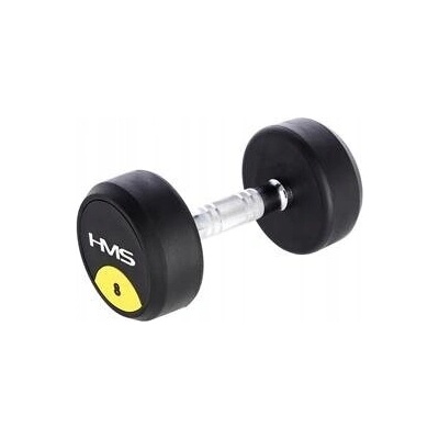 HMS HG Pro Oceľová pogumovaná tréningová jednoručná činka okrúhla 8 kg