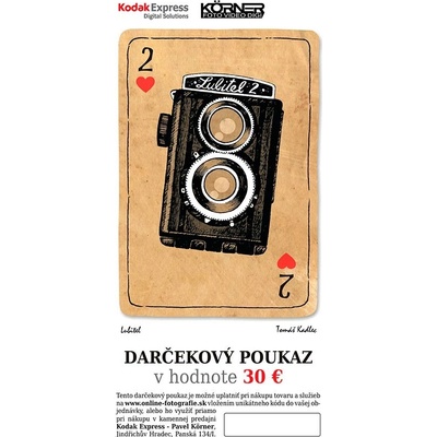 Kodak Express Darčekový poukaz v hodnote 30 € na nákup na Online-Fotografie.sk