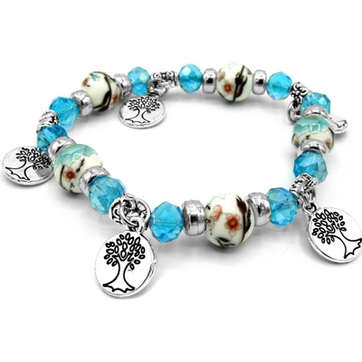 Steel Jewelry Náramek modrý s přívěsky BNR090293