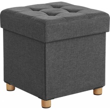 SongmicsHome Oto taburet s úložným priestorom na nožičkách 38 x 38 x 49 cm antracitová