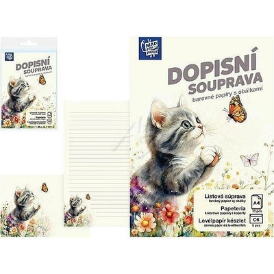 MFP dopisní papír A4 LUX/10ks+5 obálek Kočka