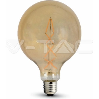 V-TAC LED Крушка 8W Filament E27 G125 Amber Топло Бяла Светлина (7149)