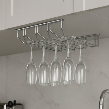 Wireli Štvorradový držiak na poháre / Lesklý chróm