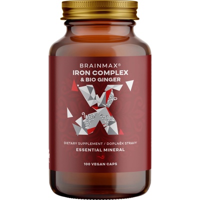BrainMax Iron Complex Železo bisglycinát 25 mg 100 rastlinných kapsúl