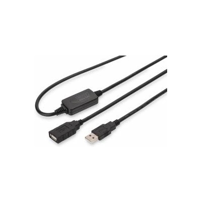 ASSMANN Active USB 2.0 Repeater/Extension Cable, 10 m A/M to A/F, black A/M to A/F
