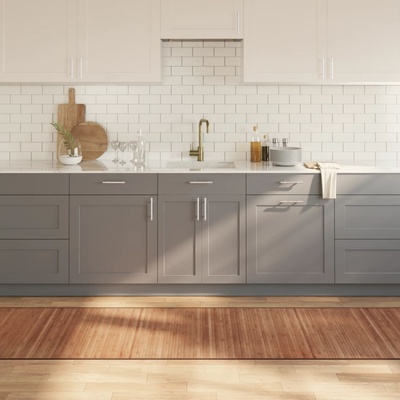 vidaXL Килим, правоъгълен, натурален, 80x1000 см, бамбук (376931)