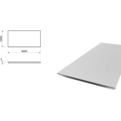 Hliníkový plech 1,5x3 m, tloušťka 2 mm (EN 5754) H22