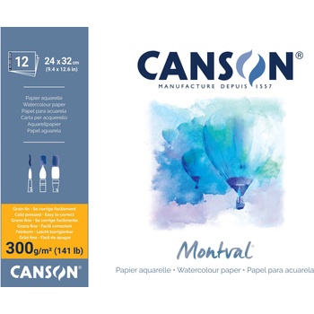 Canson Pad Montval Cold Pressed Скицник 32 x 24 cm 300 g Natural White (C200807319)