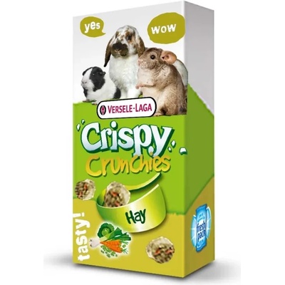 Versele-Laga - Crispy Crunchies Hay - Деликатесно лакомство с билки и сено, за морски свинчета, мини зайчета и чинчили - опаковка 75 гр
