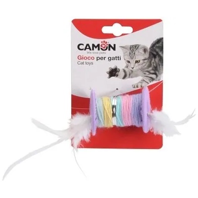 Camon coloured spool with feather - цветна мaкара с пера 5 см