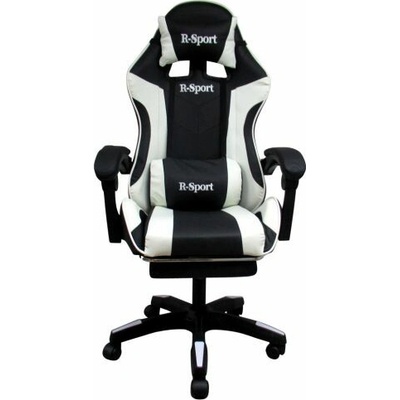 K4 R-Sport BÍLO-ČERNÉ s podnožkou + masážní funkcí 94464