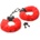 Master Series Cuffed in Fur Furry Handcuffs Red