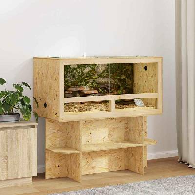 VidaXL terárium z OSB hnědé 100 x 50 x 100 cm 9799.3397884
