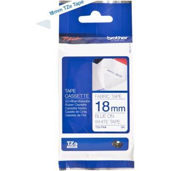 Brother Tape TZeFA4B 18mm Blue on White background Thermo sticky 3M (TZEFA4)